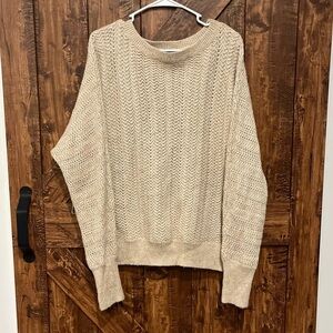 Nicole miller women’s cream colored cable‎ knit sweater size XL